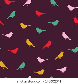 Birds seamless pattern. Colorful texture