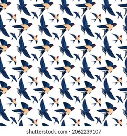 Birds Seamless pattern design. Vector Illustration.