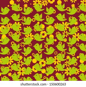 Birds seamless pattern vector art
