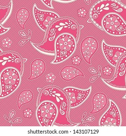 Birds Seamless Pattern, Vector Illustration
