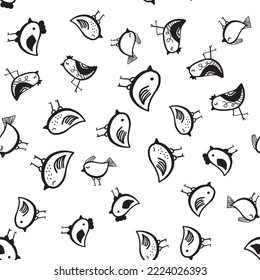 Patrón de aves sin fisuras para tu diseño. Aves de Doodle