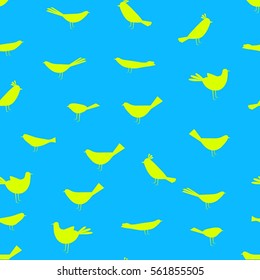 birds seamless silhouette background pattern.set. yellow blue