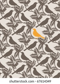 Birds. Seamless vector background.