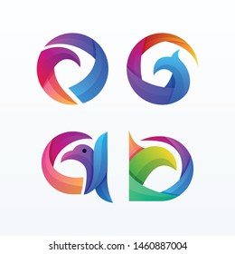 Birds set collection Designs Creative concept logotype for your company Clipart Mascot Logo can be in vector to easilly change colors