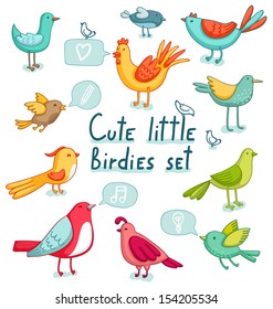 Birds set. Super cute 11 birdies and a few signs