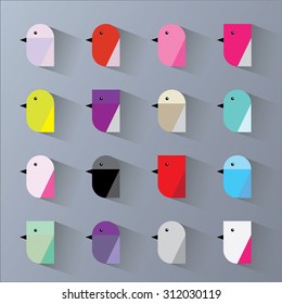 Birds set. Vector image.