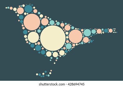 birds shape design by color point