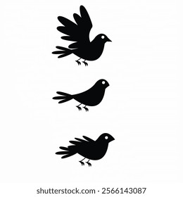 birds shape sets silhouette with white background vector illustration