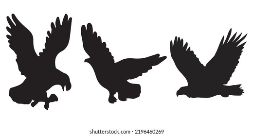 birds silhouette group vector, white background