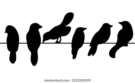 Birds silhouette icon. Silhouette style. Vector icon.