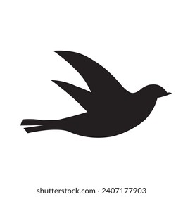 birds silhouette on white background, vector illustration