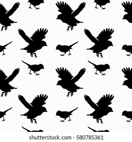 Birds Silhouette Pattern Stock Vector (Royalty Free) 580785361