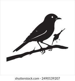 Birds silhouette vector art illustration.