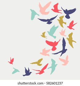 Birds silhouette vector background