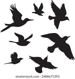 Birds silhouette vector design, bird vector silhouette 