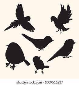 Birds silhouettes collection