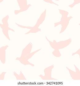 Birds silhouettes - flying seamless pattern