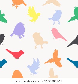 Birds silhouettes fullcolor pattern