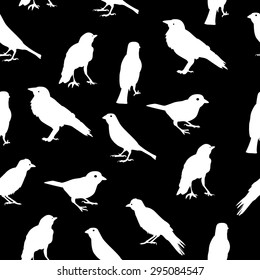 Birds Silhouettes Seamless Pattern Background Vector Illustration EPS10
