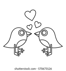 Birds singing icon. Outline illustration of birds singing vector icon for web