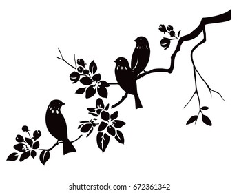 Similar Images, Stock Photos & Vectors of Birds sitting on twig with ...