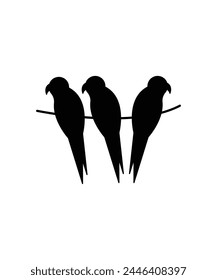 birds sitting on wire icon, vector best flat icon.