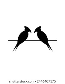 Pájaros sentados icono de cuerda, Vector mejor icono plano.