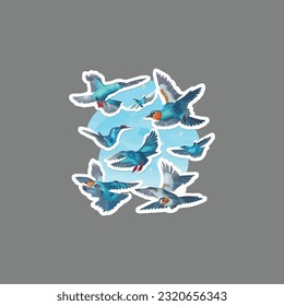 diseño vectorial del logotipo de la etiqueta del cielo para aves