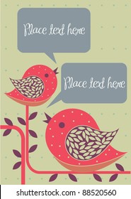 birds with speech bubble template vector/illustration