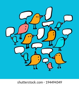 Birds and speech bubbles