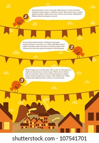 Birds with speech bubbles. Vector illustration.