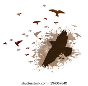 birds with spots of paint