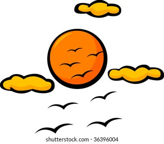 birds and sun