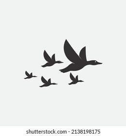 Birds and swallow dove logo design and vector animal wings and flying bird