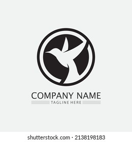 Birds and swallow dove logo design and vector animal wings and flying bird