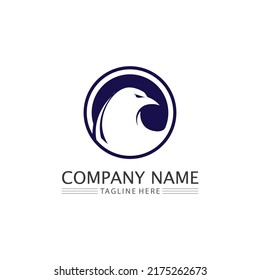 Birds and swallow dove logo design and vector animal wings and flying bird