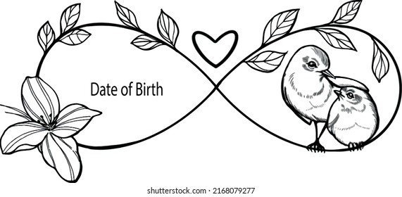 Birds Tatoo, Baby Tatoo Art, Day Of Birth Tatoo, Mom And Child Tatoo, Eternity Art