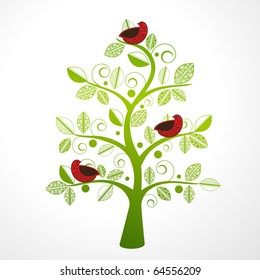 birds in a tree