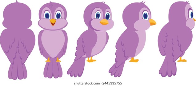 Birds Turnaround for the animation and vector