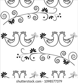 Birds and twig abstract seamless pattern. Fashion graphic background design. Modern stylish abstract texture. Design monochrome template for prints, textile, wrapping, wallpaper. Vector illustration