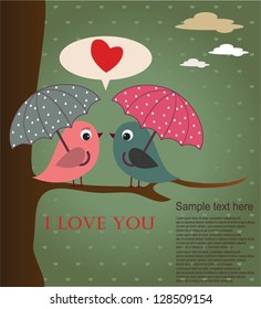 Birds and umbrellas