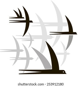Birds. Vector. 3 Vector illustration. Stylized graphics image.