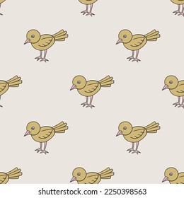 Birds vector seamless pattern. Cute repeat background for textile, design, fabric, cover etc.
