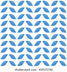 Birds vector seamless pattern. Geometric abstract blue and white background.