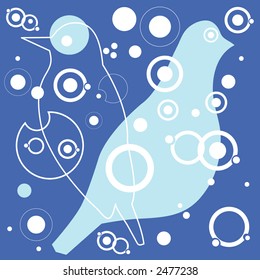 birds vector series decorative circles