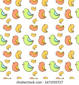 Papel pintado de aves, ilustración, vector sobre fondo blanco.