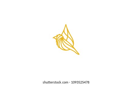 birds and water line art logo