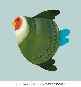 Birds, watercolor painting. vector illustration of animal collection. isolated. freedom concept artwork.