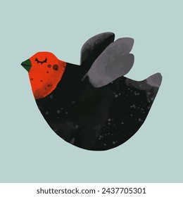 Birds, watercolor painting. vector illustration of animal collection. isolated. freedom concept artwork.