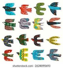 Birds, watercolor painting. vector illustration of animal collection. isolated. freedom concept artwork